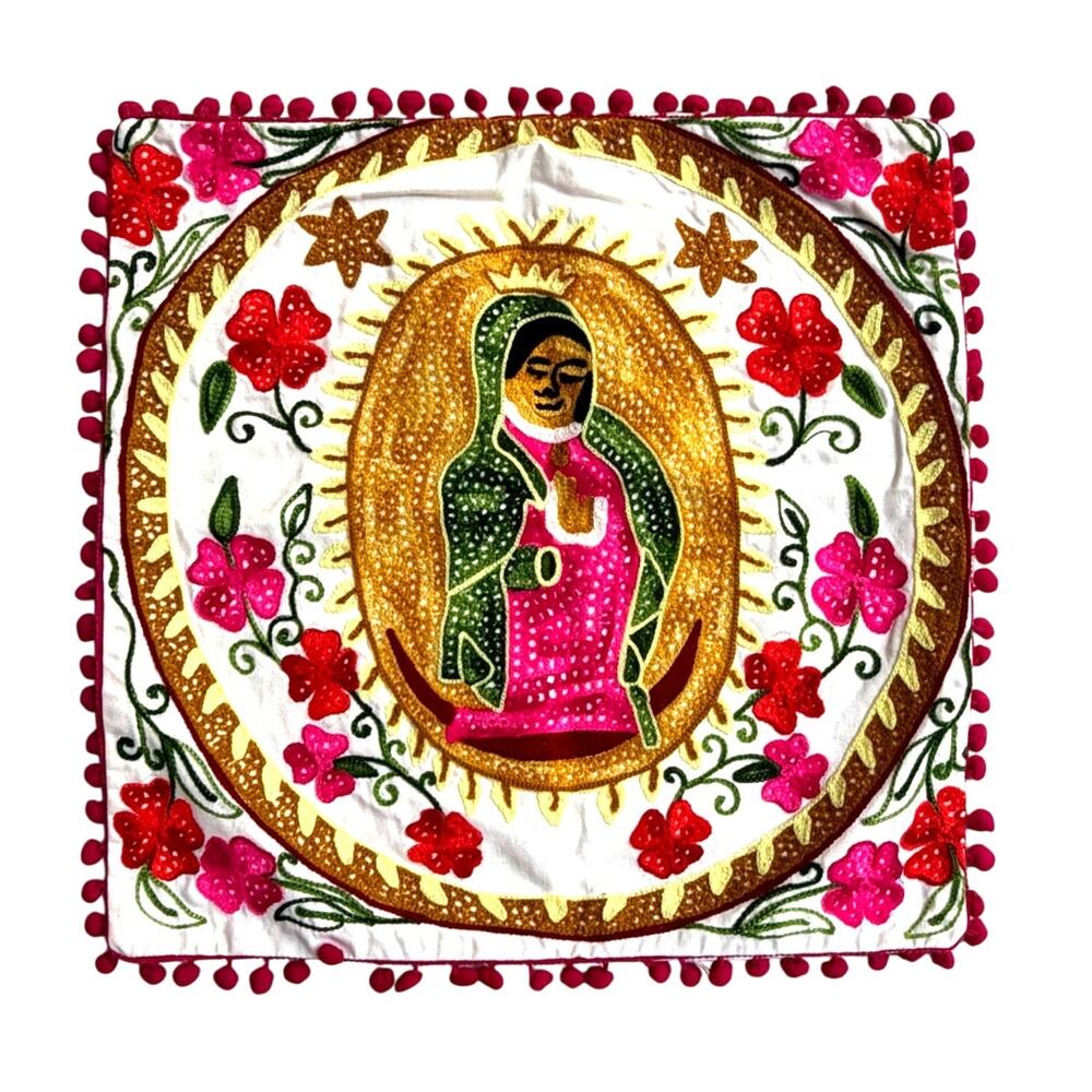 Virgin de Guadalupe Textile Pillow Cover 18x18